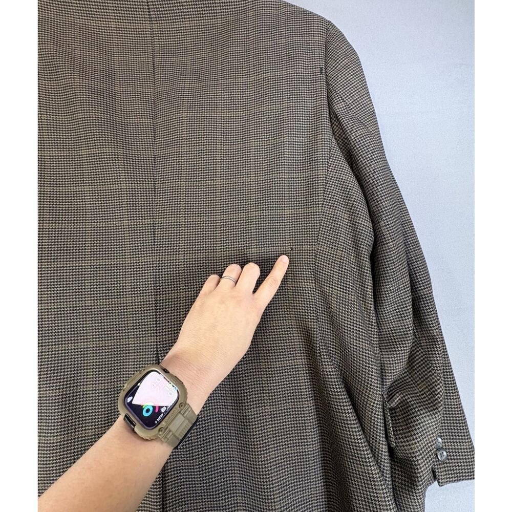 Jos A Bank Executive Collection Blazer Houndstooth Single Vent Flaws Size 46L - Picture 11 of 13